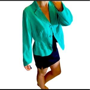 Vintage Women’s Corduroy Teal Blazer Medium